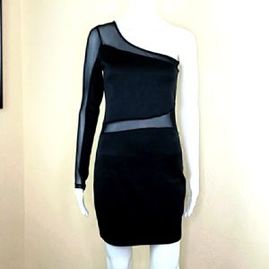 Bodycon Black LBD Club Dress Mesh FREE SHIP